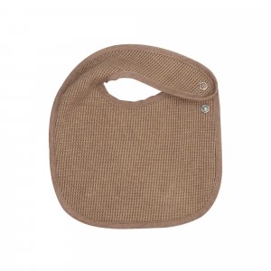 Lot de 6 bavoirs naissance nid d'abeille unis beige & choco Trois kilos sept