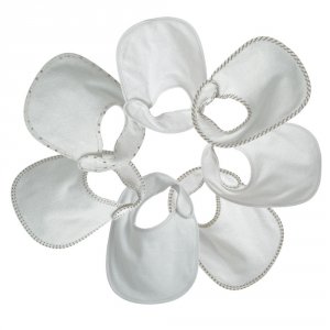 Lot de 7 bavoirs naissance essentiel vanille Trois kilos sept