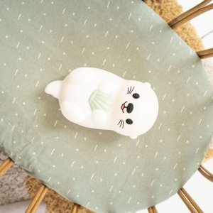 Veilleuse bébé silicone loutre 17 cm Trois kilos sept