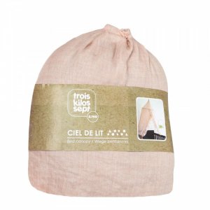 Ciel de lit à volant 260 cm - rose Trois kilos sept