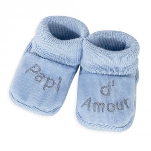 Chaussons papi d'amour bleu Trois kilos sept