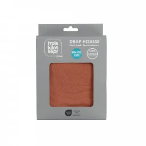 Drap housse terracotta 70 x 140 cm Trois kilos sept