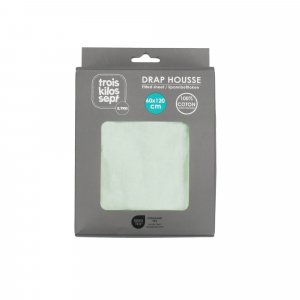 Drap housse jade 70 x 140 cm Trois kilos sept