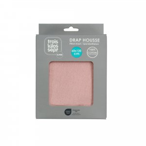 Drap housse vieux rose 60 x 120 cm Trois kilos sept