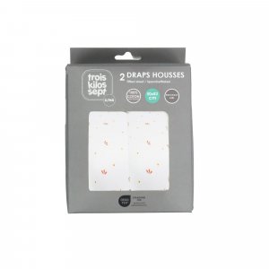 Lot de 2 draps housse gatsby pour berceau 50*83 Trois kilos sept