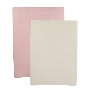 Lot de 2 housses de matelas à langer sable/vieux rose Trois kilos sept
