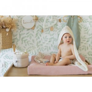 Lot de 2 housses de matelas à langer sable/vieux rose Trois kilos sept