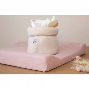 Lot de 2 housses de matelas à langer sable/vieux rose Trois kilos sept