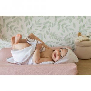 Lot de 2 housses de matelas à langer sable/vieux rose Trois kilos sept