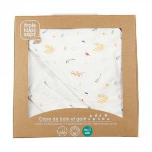 Cape de bain bébé léonard - cache cache en forêt Trois kilos sept