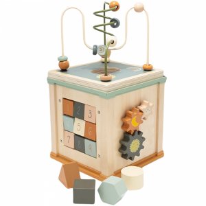 Cube d'activités en bois fsc Trois kilos sept