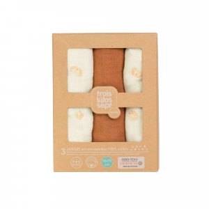 Lot de 3 langes 70 x70 cm Trois kilos sept