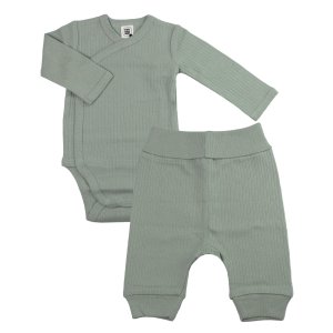 Ensemble body et pantalon 3 mois vert olive Trois kilos sept