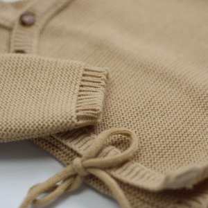 Brassière bébé naissance point mousse 0/1 mois - caramel Trois kilos sept