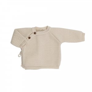Ensemble naissance bébé brassière, bonnet et chaussons - sable Trois kilos sept