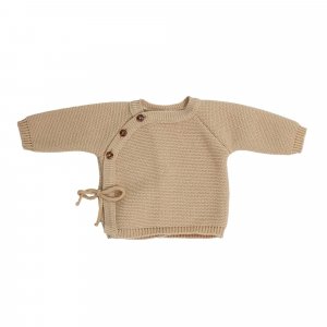 Ensemble naissance bébé brassière, bonnet et chaussons - caramel Trois kilos sept