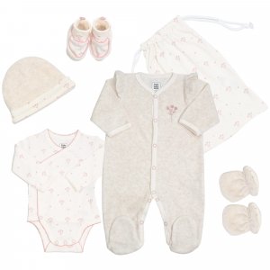 Ensemble naissance 6 pièces fille Trois kilos sept