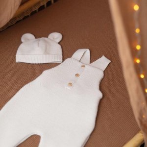 Salopette maille sable 1-3 mois Trois kilos sept