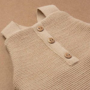 Salopette maille caramel 1-3 mois Trois kilos sept