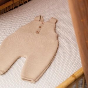 Salopette maille caramel 1-3 mois Trois kilos sept