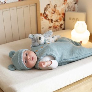 Salopette maille sauge 1-3 mois Trois kilos sept