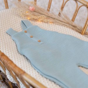 Salopette maille sauge 1-3 mois Trois kilos sept