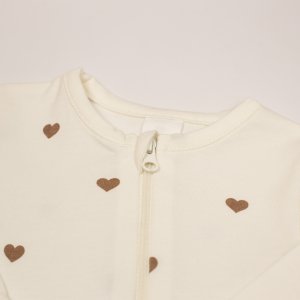 Pyjama dors-bien coeur ecru naissance Trois kilos sept