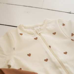 Pyjama dors-bien coeur ecru naissance Trois kilos sept