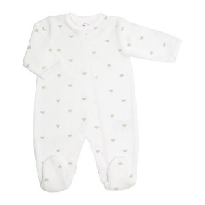 Pyjama dors-bien coton coeur vert naissance Trois kilos sept