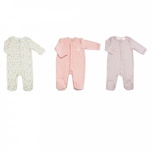 Ensemble de naissance 3 pyjamas 3 mois rose Trois kilos sept