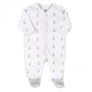 Pyjama coton sophie la girafe 3 mois gris Trois kilos sept