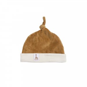 Bonnet naissance velours camel Trois kilos sept