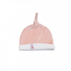 Bonnet 1/3 mois velours rose Trois kilos sept