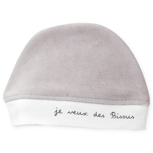 Bonnet je veux bisous gris
