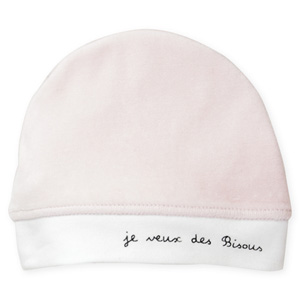 Bonnet je veux bisous rose