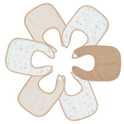 Lot de 6 bavoirs 1er âge la vie à la ferme