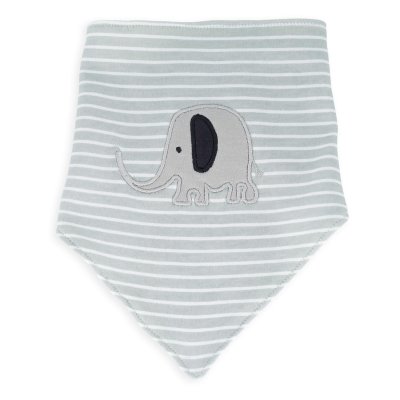 Lot de 3 bavoirs en coton elephant gris