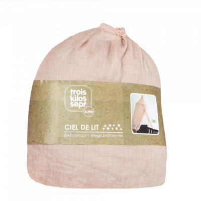 Ciel de lit à volant 260 cm - rose