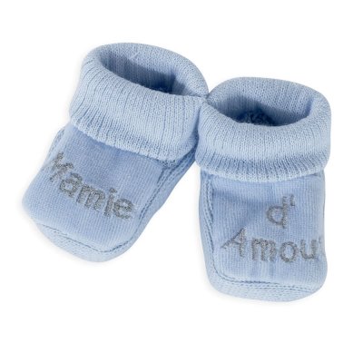 Chaussons mamie d'amour bleu