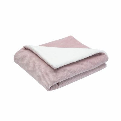 Couverture 100x75 cm - sherpa vieux rose