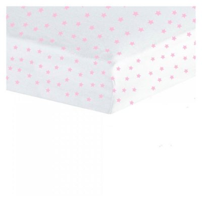 Drap housse 70*140 - etoiles rose