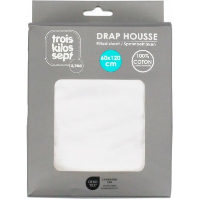 Drap housse blanc 40 x 80 cm