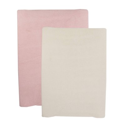 Lot de 2 housses de matelas à langer sable/vieux rose