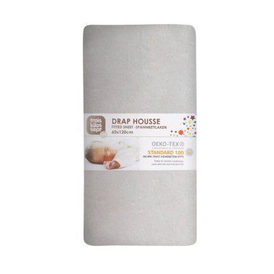 Drap housse gris 40 x 80 cm