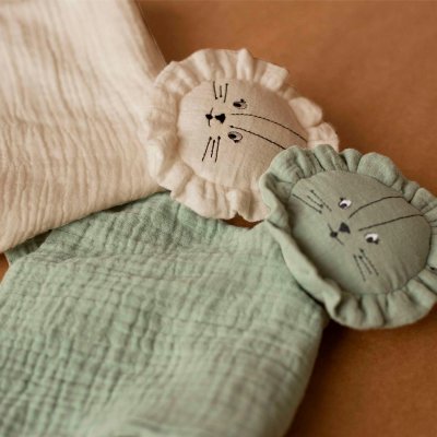 Doudou mouchoir lion sable