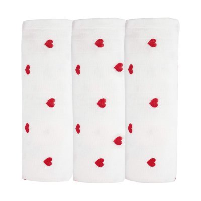 Lot de 3 langes coeurs rouge/ blanc