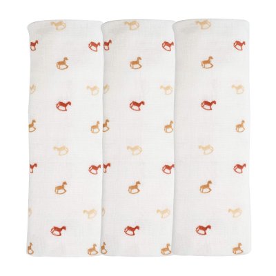 Lot de 3 langes cheval ecru