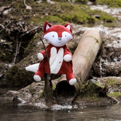 Peluche marionnette renard - cache cache en foret
