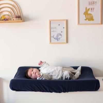 Housse matelas a langer marine