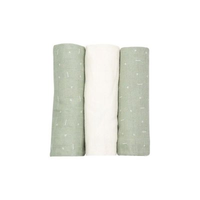 Lot de 3 langes graphic olive